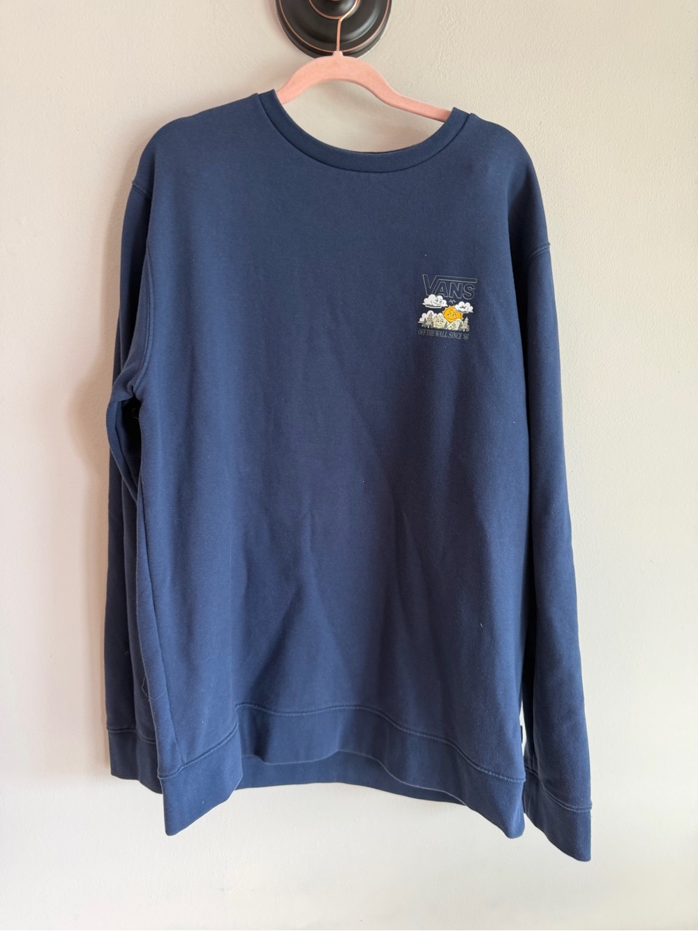 Vans In Good Company Crewneck Sweatshirt XL Navy Graphic Nature Mushroom Sun